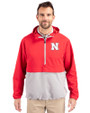 Nebraska Cornhuskers Cutter & Buck Charter Eco Recycled Mens Anorak Jacket Red/Polished Front