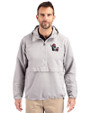 NC State Wolfpack College Vault Cutter & Buck Charter Eco Recycled Mens Anorak Jacket Polished Medium Gray Front