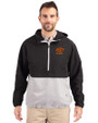 Oklahoma State Cowboys Alumni Cutter & Buck Charter Eco Recycled Mens Anorak Jacket Black/Polished Front