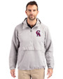 Los Angeles Angels Cooperstown Cutter & Buck Charter Eco Recycled Mens Anorak Jacket Polished Medium Gray Front