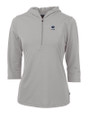 Penn State Nittany Lions Alumni Cutter & Buck Virtue Eco Pique Recycled Half Zip Pullover Womens Hoodie Polished Medium Gray Mannequin