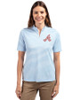 Atlanta Braves Cooperstown Cutter & Buck Virtue Eco Pique Stripe Recycled Womens Top Atlas Light Blue Front