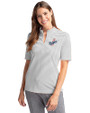 Los Angeles Dodgers Cooperstown Cutter & Buck Virtue Eco Pique Stripe Recycled Womens Top Polished Medium Gray Front