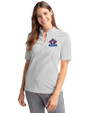 Toronto Blue Jays Cooperstown Cutter & Buck Virtue Eco Pique Stripe Recycled Womens Top Polished Medium Gray Front