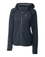 Penn State Nittany Lions Alumni Cutter & Buck Mainsail Full Zip Hooded Womens Jacket Liberty Navy Heather Mannequin