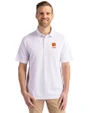 Clemson Tigers Alumni Cutter & Buck Virtue Eco Pique Recycled Mens Polo White Front