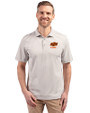 Oklahoma State Cowboys Alumni Cutter & Buck Virtue Eco Pique Stripe Recycled Mens Polo Polished Medium Gray Front