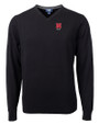 Nebraska Cornhuskers Alumni Cutter & Buck Lakemont Tri-Blend Mens V-Neck Pullover Sweater Black Mannequin