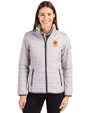 Clemson Tigers Alumni Cutter & Buck Rainier PrimaLoft®  Womens Eco Insulated Full Zip Puffer Jacket Polished Medium Gray Front