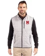 Nebraska Cornhuskers Alumni Cutter & Buck Rainier PrimaLoft® Mens Eco Insulated Full Zip Puffer Vest Polished Medium Gray Front