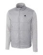 Penn State Nittany Lions Alumni Cutter & Buck Stealth Hybrid Quilted Mens Full Zip Windbreaker Jacket Polished Medium Gray Mannequin