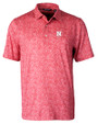 Nebraska Cornhuskers Alumni Cutter & Buck Pike Constellation Print Stretch Mens Polo Red Mannequin
