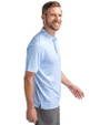 North Carolina Tar Heels Alumni Cutter & Buck Pike Constellation Print Stretch Mens Polo Atlas Light Blue Side