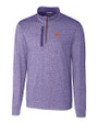 Clemson Tigers Alumni Cutter & Buck Stealth Heathered Quarter Zip Mens Pullover College Purple Mannequin