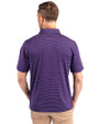 LSU Tigers Alumni Cutter & Buck Forge Pencil Stripe Stretch Mens Polo College Purple Back