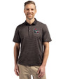 NC State Wolfpack College Vault Cutter & Buck Virtue Eco Pique Micro Stripe Recycled Mens Polo Black/Elemental Grey Front
