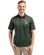Athletics Cooperstown Cutter & Buck Virtue Eco Pique Micro Stripe Recycled Mens Polo Hunter/Black Front