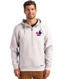 Montreal Expos Cooperstown Cutter & Buck Roam Epic Versatility Half Zip Recycled Mens Hooded Pullover Solitare Front