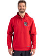 Washington Nationals Cooperstown Cutter & Buck Roam Epic Versatility Half Zip Recycled Mens Hooded Pullover Red Front