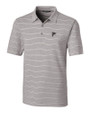 Atlanta Falcons Cutter & Buck Forge Epic Confidence Recycled Heathered Stripe Stretch Mens Polo Polished Medium Gray Mannequin