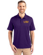 LSU Tigers Alumni Cutter & Buck Forge Stretch Mens Big and Tall Polo College Purple Front