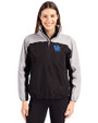 Kentucky Wildcats Alumni Cutter & Buck Charter Recycled Packable Womens Half Zip Anorak Jacket Black/Polished Front
