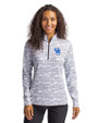 Kentucky Wildcats Alumni Cutter & Buck Traverse Stretch Eco Camo Print Quarter Zip Womens Pullover Charcoal Front