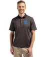 Kentucky Wildcats Cutter & Buck Virtue Eco Pique Micro Stripe Recycled Mens Big & Tall Polo Black/Elemental Grey Front