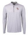 Florida State Seminoles Alumni Cutter & Buck Virtue Eco Pique Micro Stripe Recycled Mens Big & Tall Quarter Zip POLWH_MANN_HG 1