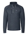 Penn State Nittany Lions Alumni Cutter & Buck Mainsail Sweater-Knit Mens Big and Tall Half Zip Pullover Jacket Liberty Navy Heather Mannequin