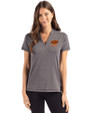Oklahoma State Cowboys Alumni Cutter & Buck Forge Eco Heathered Stretch Womens Blade Top Dark Black Heather Front