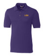 LSU Tigers Alumni Cutter & Buck Advantage Eco Tri-Blend Pique Mens Big and Tall Polo College Purple Mannequin