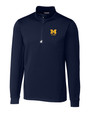 Michigan Wolverines Alumni Cutter & Buck Traverse Stretch Quarter Zip Mens Big and Tall Pullover LYN_MANN_HG 1