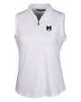 Michigan Wolverines Alumni Cutter & Buck Forge Stretch Womens Sleeveless Polo White Mannequin