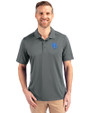 Kentucky Wildcats Alumni Cutter & Buck Prospect Eco Textured Stretch Recycled Mens Short Sleeve Polo Elemental Grey Front