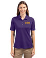 LSU Tigers Alumni Cutter & Buck Virtue Eco Pique Recycled Womens Polo College Purple Front