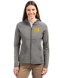 Michigan Wolverines Alumni Cutter & Buck Adapt Eco Knit Hybrid Recycled Womens Full Zip Jacket Elemental Grey Front
