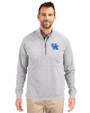 Kentucky Wildcats Cutter & Buck Adapt Recycled Soft Knit Stretch Mens Heathered Quarter Zip Pullover  Polished Heather Front