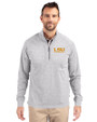 LSU Tigers Alumni Cutter & Buck Adapt Eco Knit Heather Mens Quarter Zip Pullover Polished Heather Front