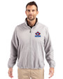 Toronto Blue Jays Cooperstown Cutter & Buck Charter Eco Knit Recycled Big & Tall Full-Zip Jacket Polished Medium Gray Front