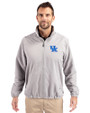 Kentucky Wildcats Cutter & Buck Charter Eco Recycled Mens Full-Zip Jacket Polished Medium Gray Front