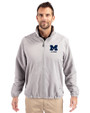 Michigan Wolverines Alumni Cutter & Buck Charter Eco Recycled Mens Full-Zip Jacket Polished Medium Gray Front
