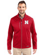 Nebraska Cornhuskers Cutter & Buck Evoke Softshell Recycled Full Zip Mens Jacket Cardinal Red Front