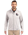NC State Wolfpack College Vault Cutter & Buck Evoke Softshell Recycled Full Zip Mens Jacket CONCRETE Front