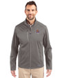 LSU Tigers College Vault Cutter & Buck Evoke Softshell Recycled Full Zip Mens Jacket Elemental Grey Front
