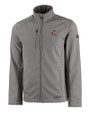 Louisville Cardinals College Vault Cutter & Buck Evoke Softshell Recycled Full Zip Mens Jacket Elemental Grey Mannequin