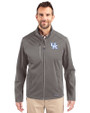 Kentucky Wildcats Cutter & Buck Evoke Softshell Recycled Full Zip Mens Jacket Elemental Grey Front