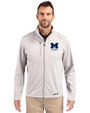 Michigan Wolverines Alumni Cutter & Buck Evoke Softshell Recycled Full Zip Mens Jacket CONCRETE Front
