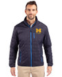 Michigan Wolverines Alumni Cutter & Buck Rainier PrimaLoft® Mens Eco Insulated Full Zip Puffer Jacket Dark Navy Front