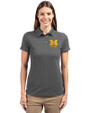 Michigan Wolverines Alumni Cutter & Buck Advantage Eco Tri-Blend Pique Womens Polo Elemental Grey Front